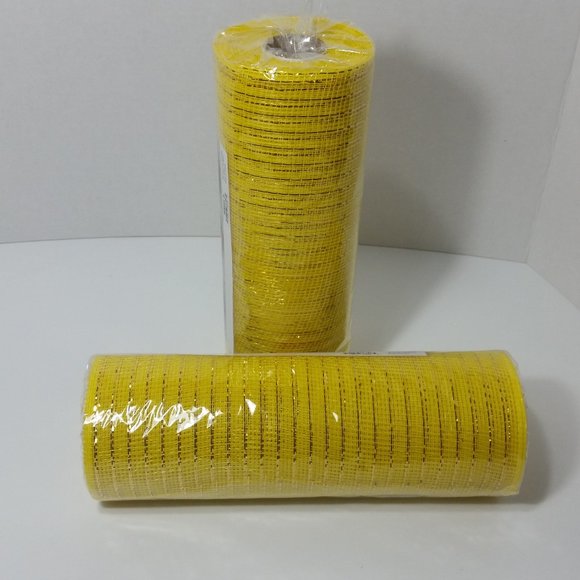 2 Rolls Deco Mesh Wreath Making Crafts Yellow - Picture 2 of 4